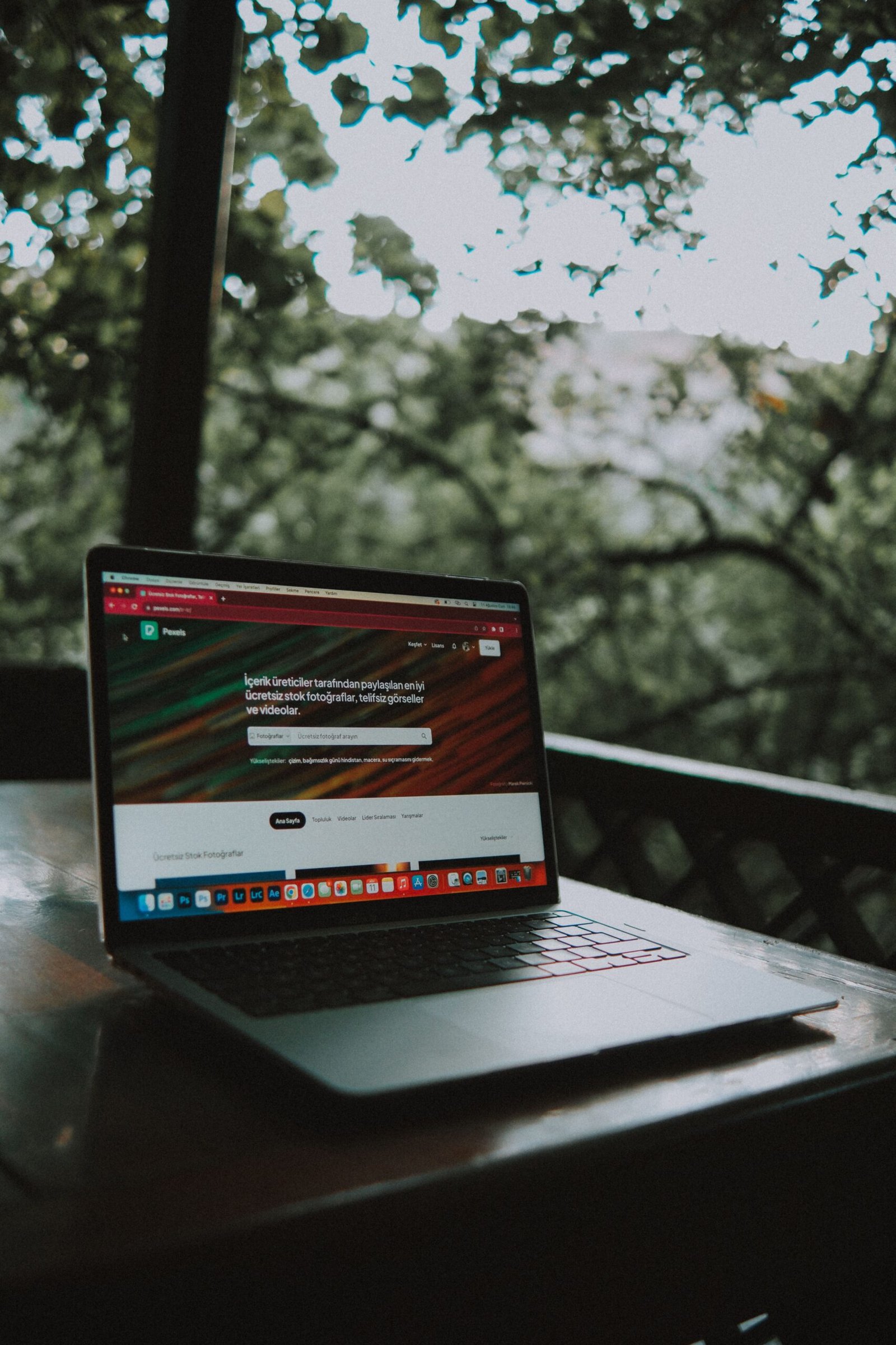 Website on laptop